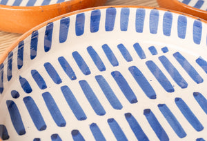 Moroccan Nesting Dish Set | Blue Stripe | Handmade | Set of 3