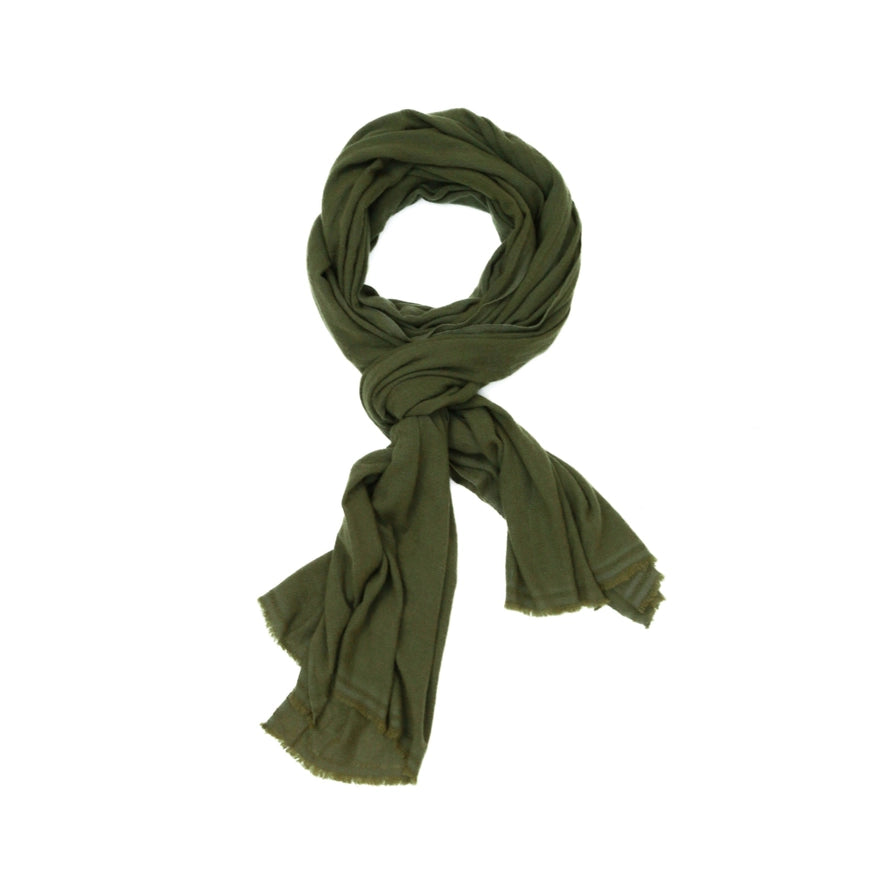 Fern Olive Green 100% Cashmere Scarf - Soft & Stylish Scarf