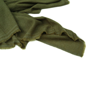 100% Cashmere Scarf & Wrap | Fern Olive Green | 80" x 26"
