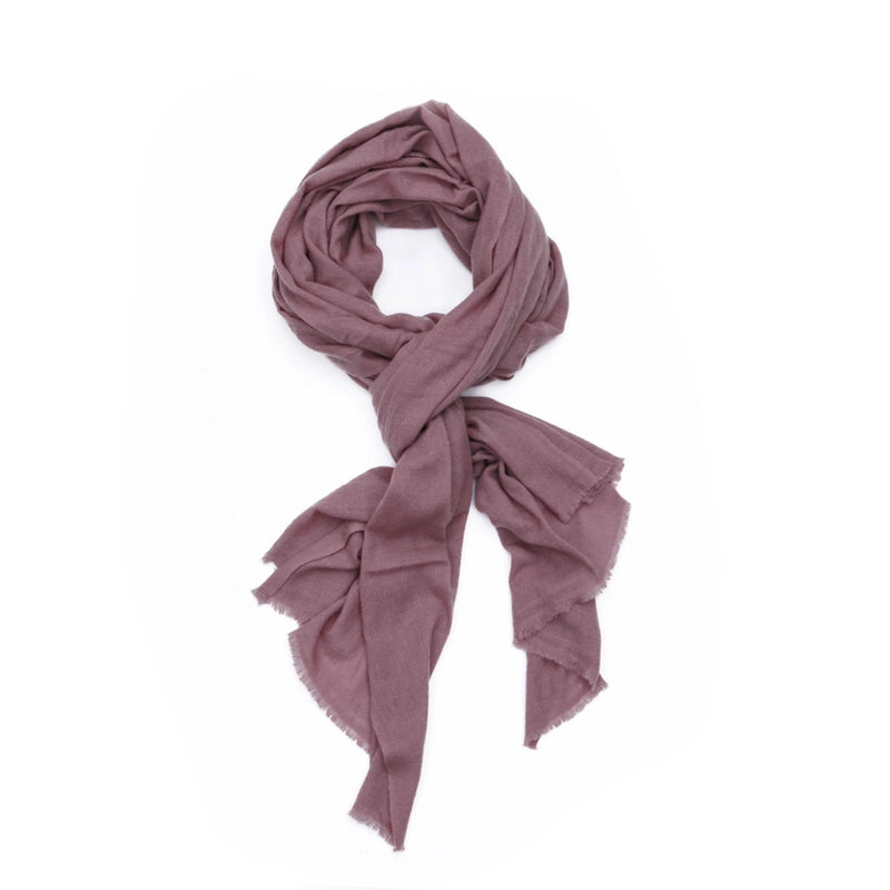 Cashmere Wrap | Hand-Dyed Antique Rose | 80" x 30"