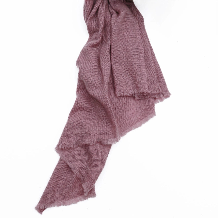 Antique Rose Pink 100% Cashmere Wrap - Hand Dyed Soft Scarf