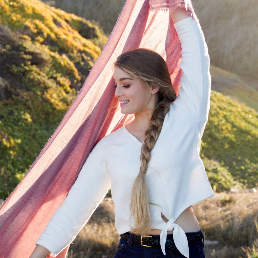Antique Rose Pink 100% Cashmere Wrap - Hand Dyed Soft Scarf