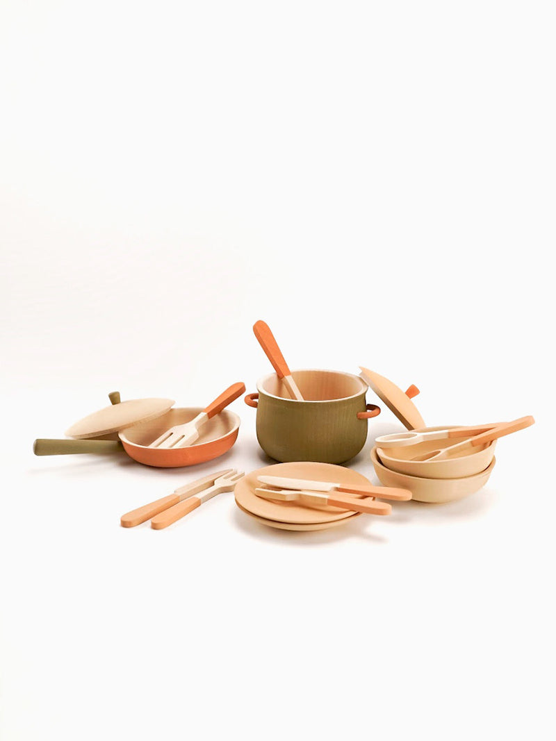 Wooden Kitchen Set | 15 Pieces | Ages 3+