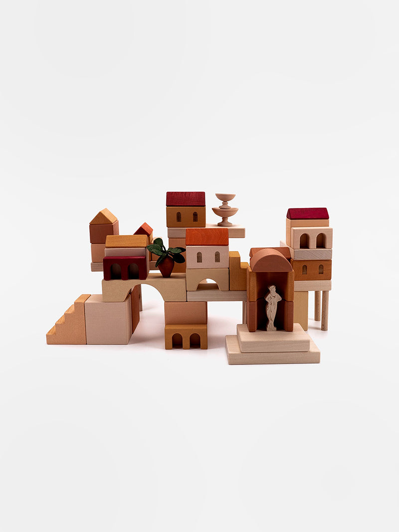 Italian Courtyard Wooden Blocks | 59 Pieces | SABO Concept