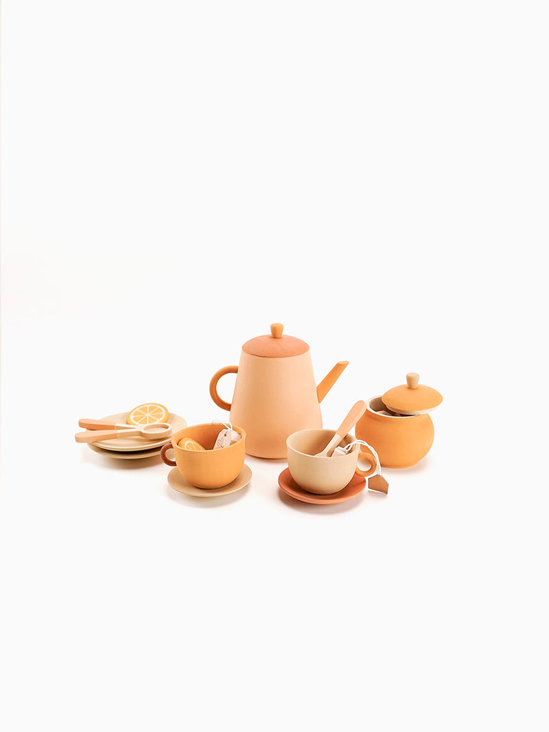 Wooden Tea Set | 14 Pieces | Flower | Linden & Birch | Ages 3+