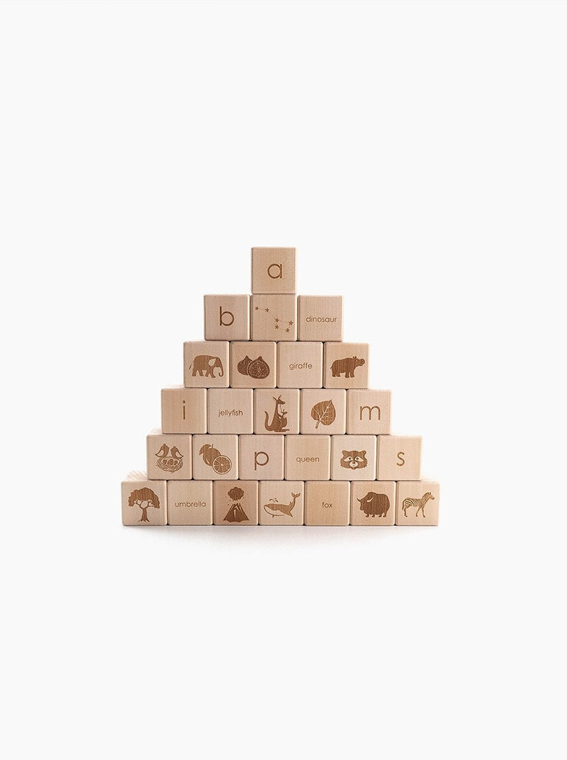 Wooden Alphabet Blocks | 26 Cubes | 4cm | A-Z | Made in Ukraine