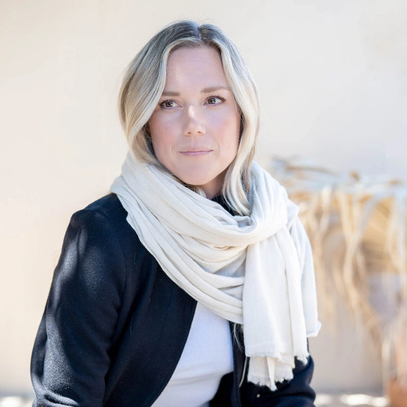Nativilis | Sand Cashmere Scarf | Hand-Dyed, All-Season | 80" x 30"