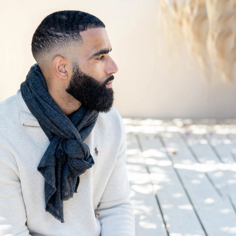 Cashmere Travel Scarf | Steely Gray | Hand-Dyed | 80" x 30"