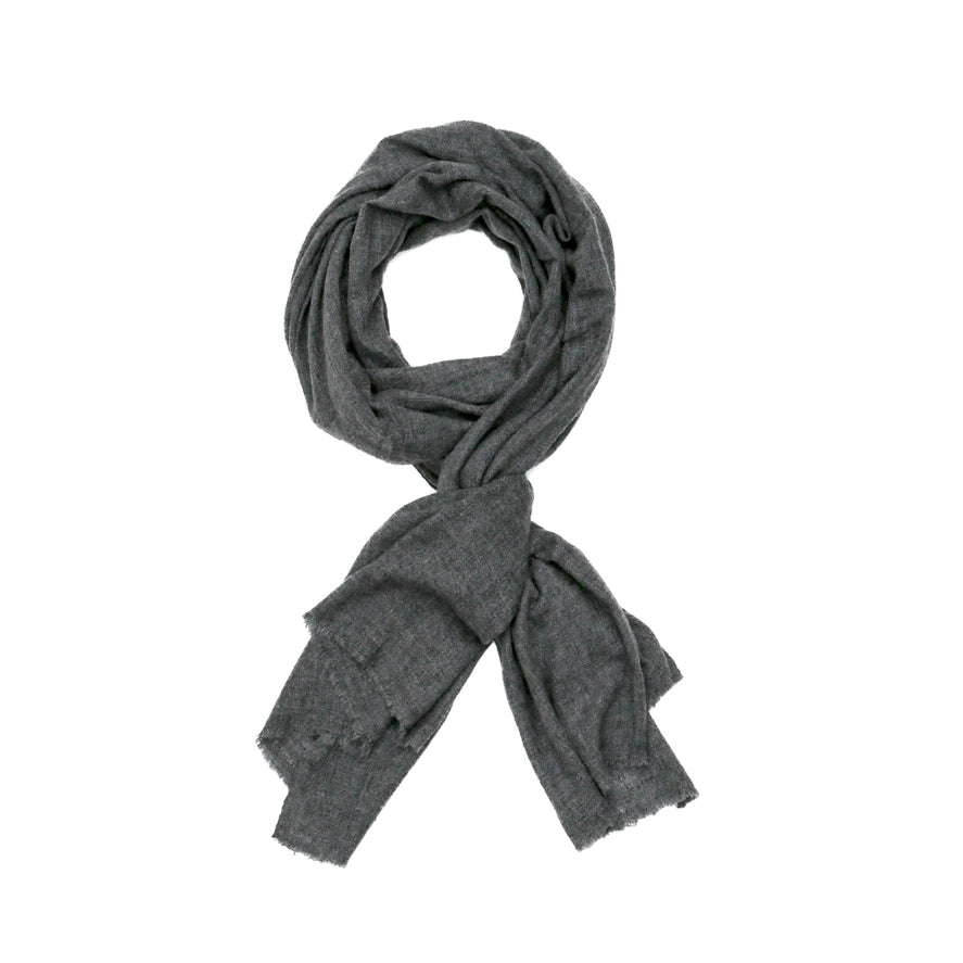 Steely Gray Cashmere Scarf - Lightweight, All-Season Wrap