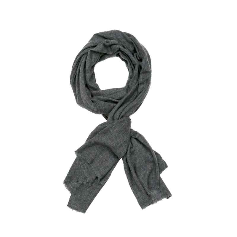 Cashmere Travel Scarf | Steely Gray | Hand-Dyed | 80" x 30"