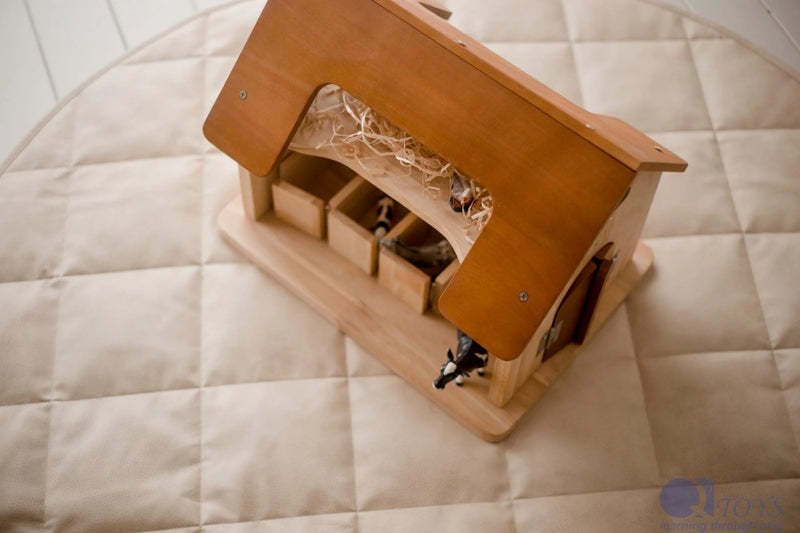 Wooden Horse Stable | Rubber Wood | 6 Stalls