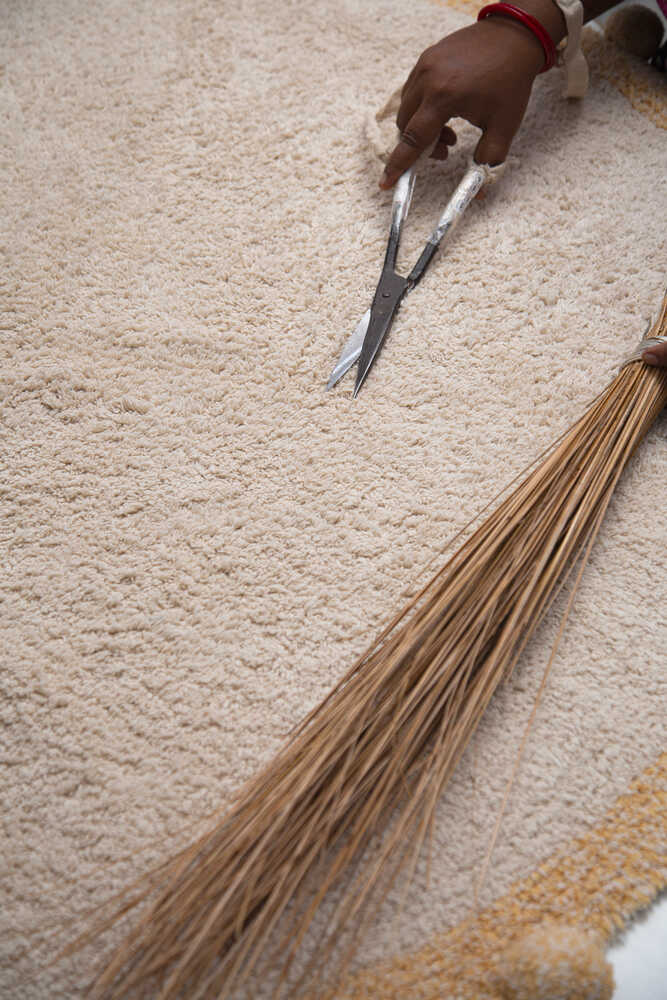 Bubbly Natural Round Washable Rug | Honey | 5.4 lbs