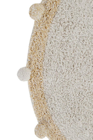 Bubbly Natural Round Washable Rug | Honey | 5.4 lbs