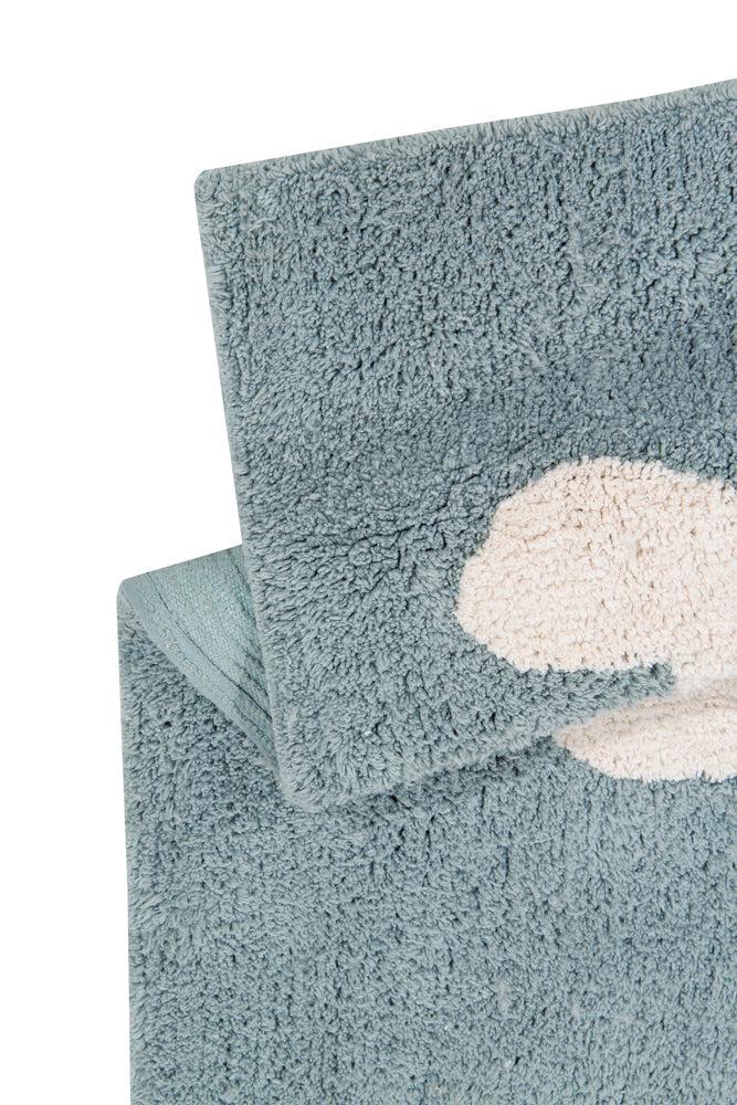 Clouds Washable Kids' Rug | Vintage Blue | 4' x 5' 3"