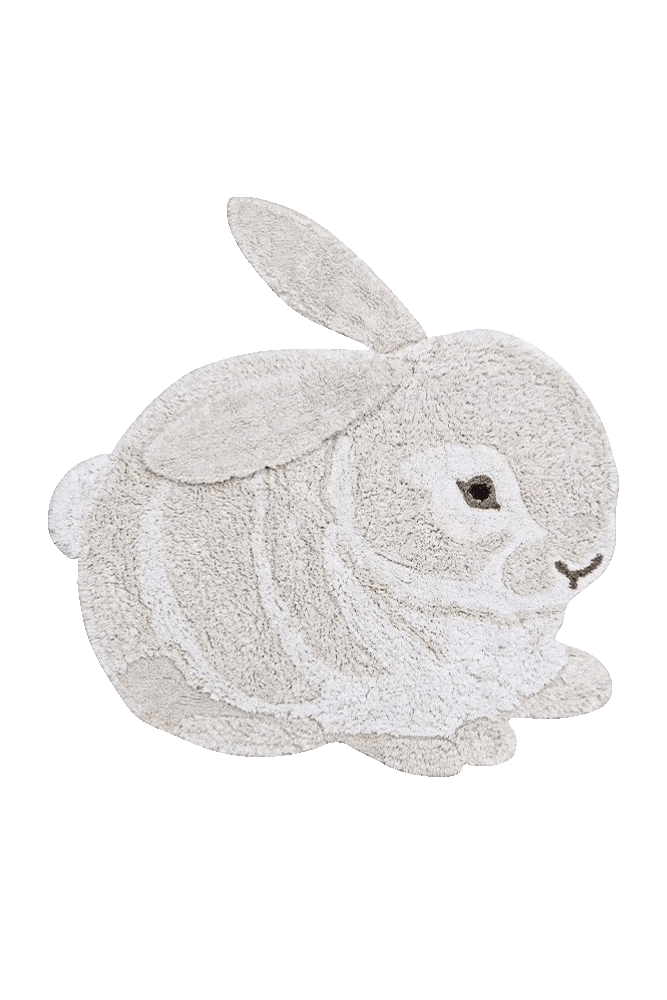Washable Animal Rug Bunny | 4'3" x 4'5" | Cotton