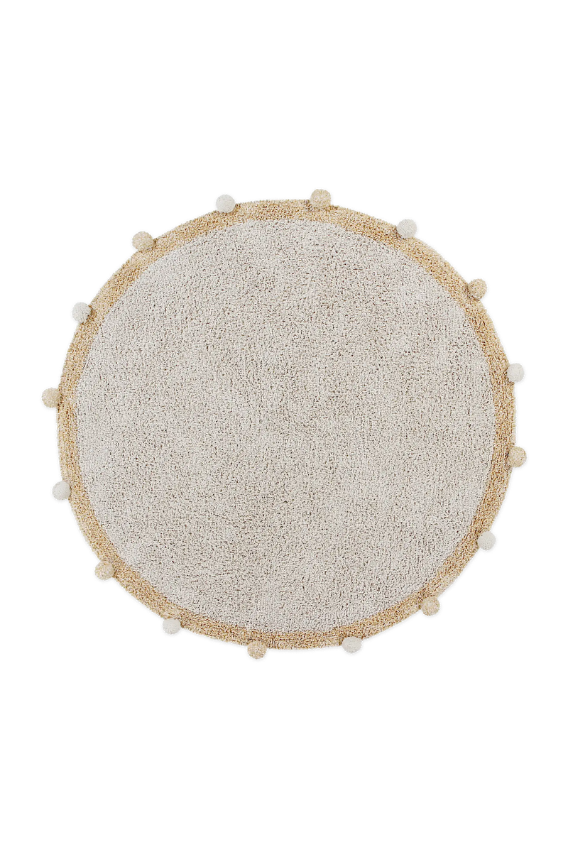 Bubbly Natural Round Washable Rug | Honey | 5.4 lbs