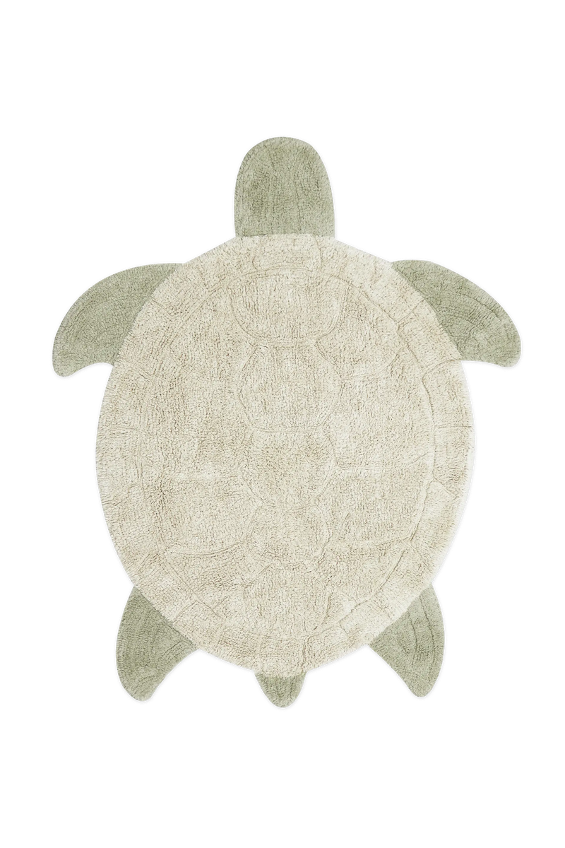 Washable Rug Sea Turtle | Hexagonal Shell Pattern | 97% Cotton