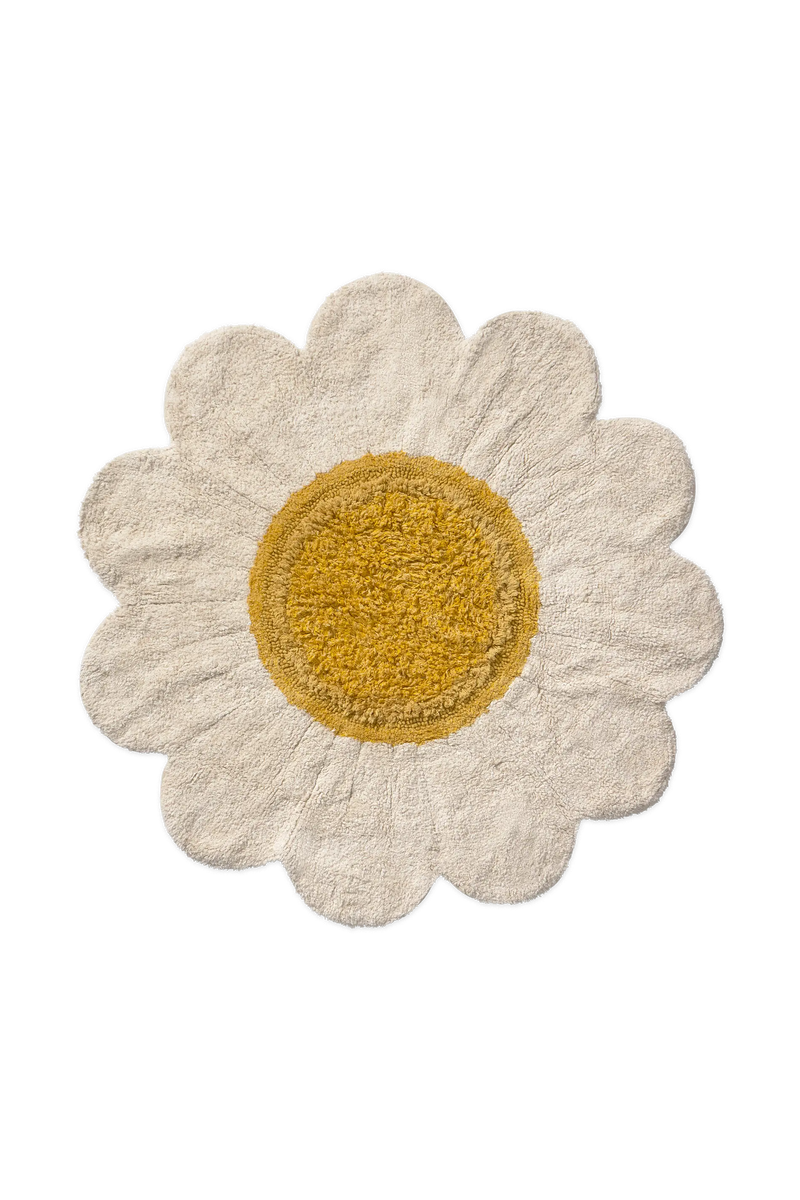 Washable Rug White Daisy | 97% Cotton | 4.11 lb | Machine Washable