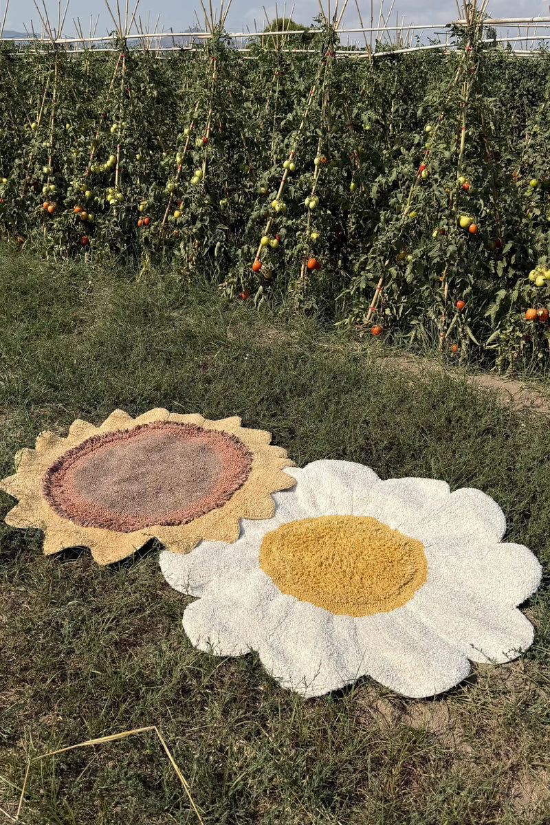 Washable Rug White Daisy | 97% Cotton | 4.11 lb | Machine Washable