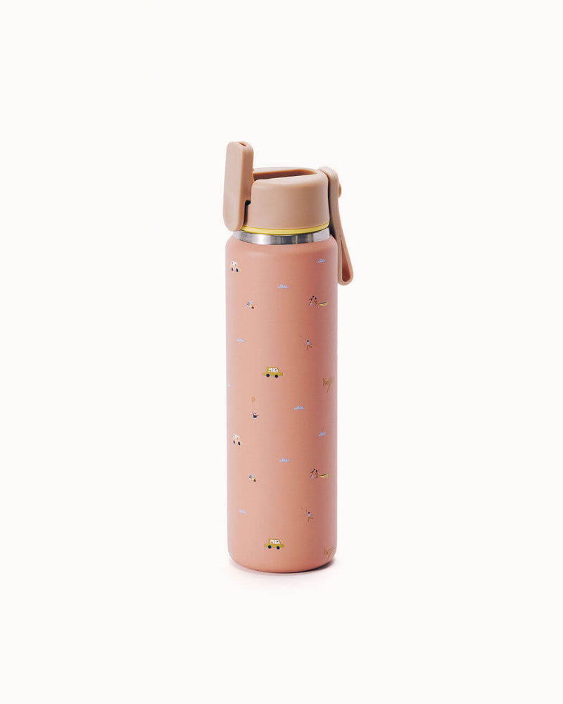 WeeWander Kids Water Bottle | Cream | Flip Spout with Carrying Strap