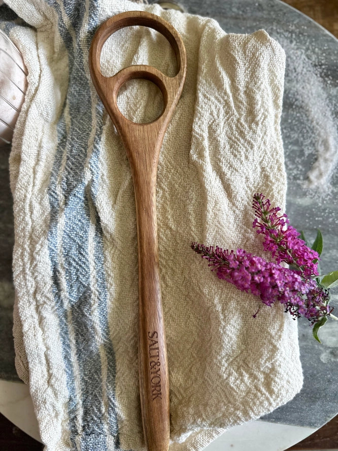 Large Olive Wood Dough Hook or Dough Whisk