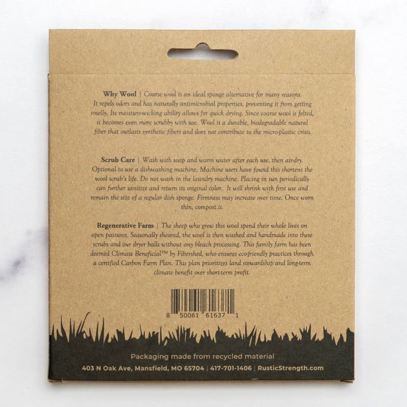 Sustainable Wool Scrub | Antimicrobial | USA Regenerative Farm