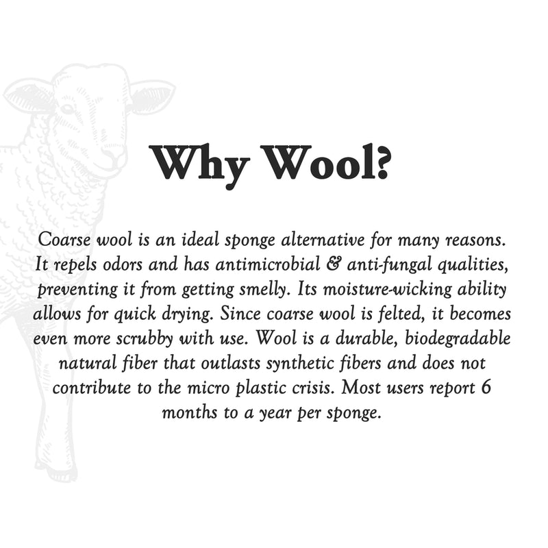 Sustainable Wool Scrub | Antimicrobial | USA Regenerative Farm