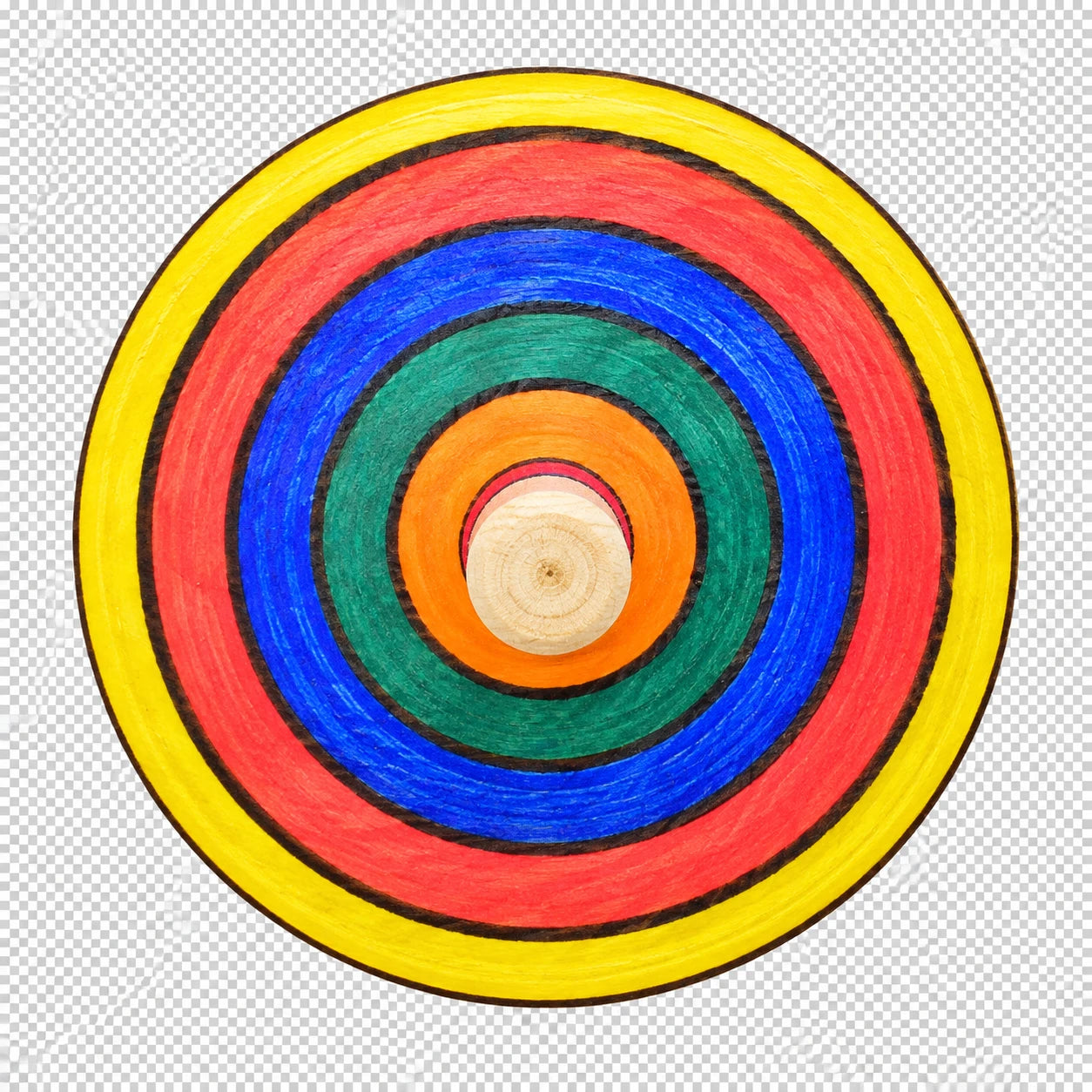 Overhead illustration of the colorful rings on a Mader Rallye top