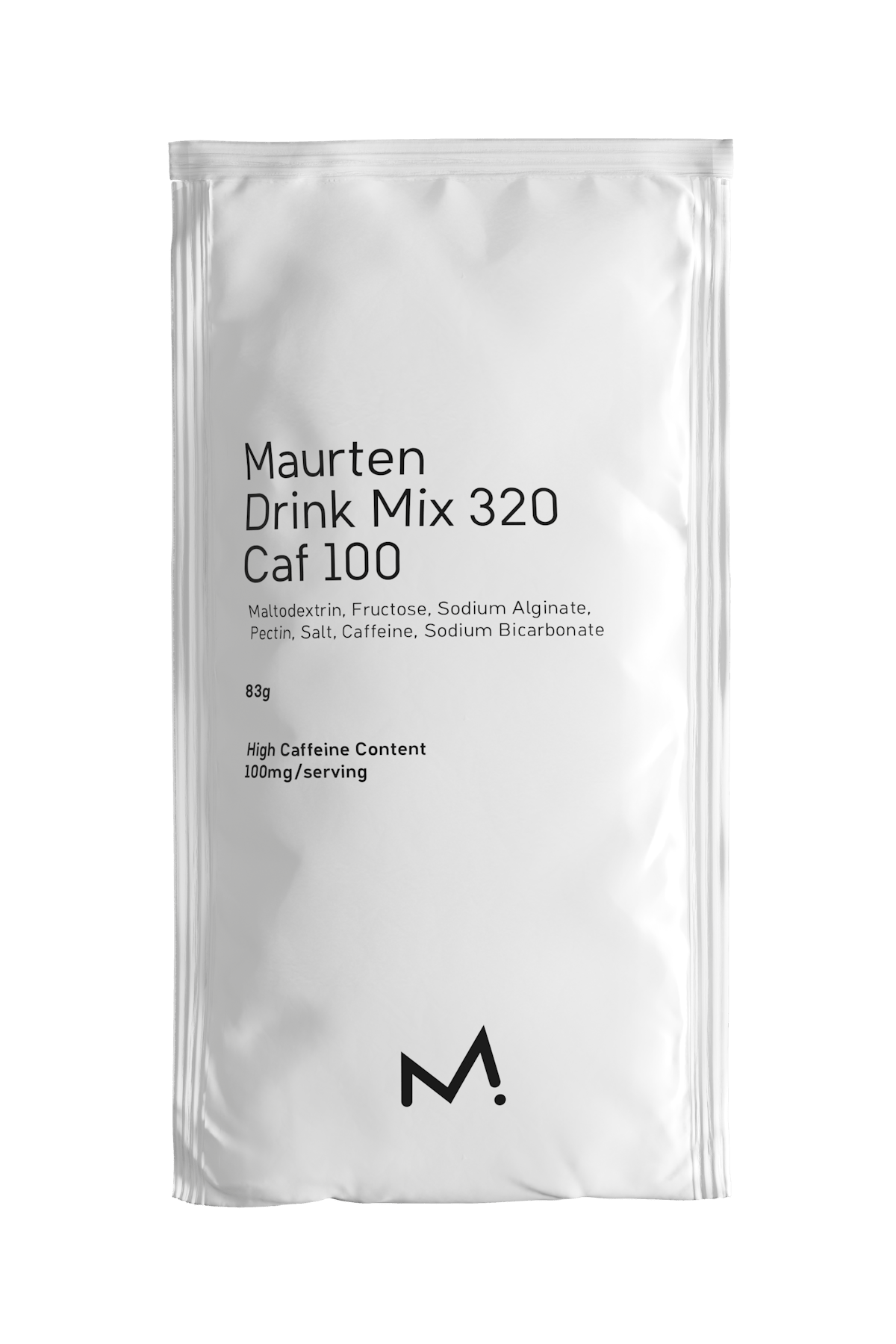 White sachet of Maurten Drink Mix 320 Caf 100