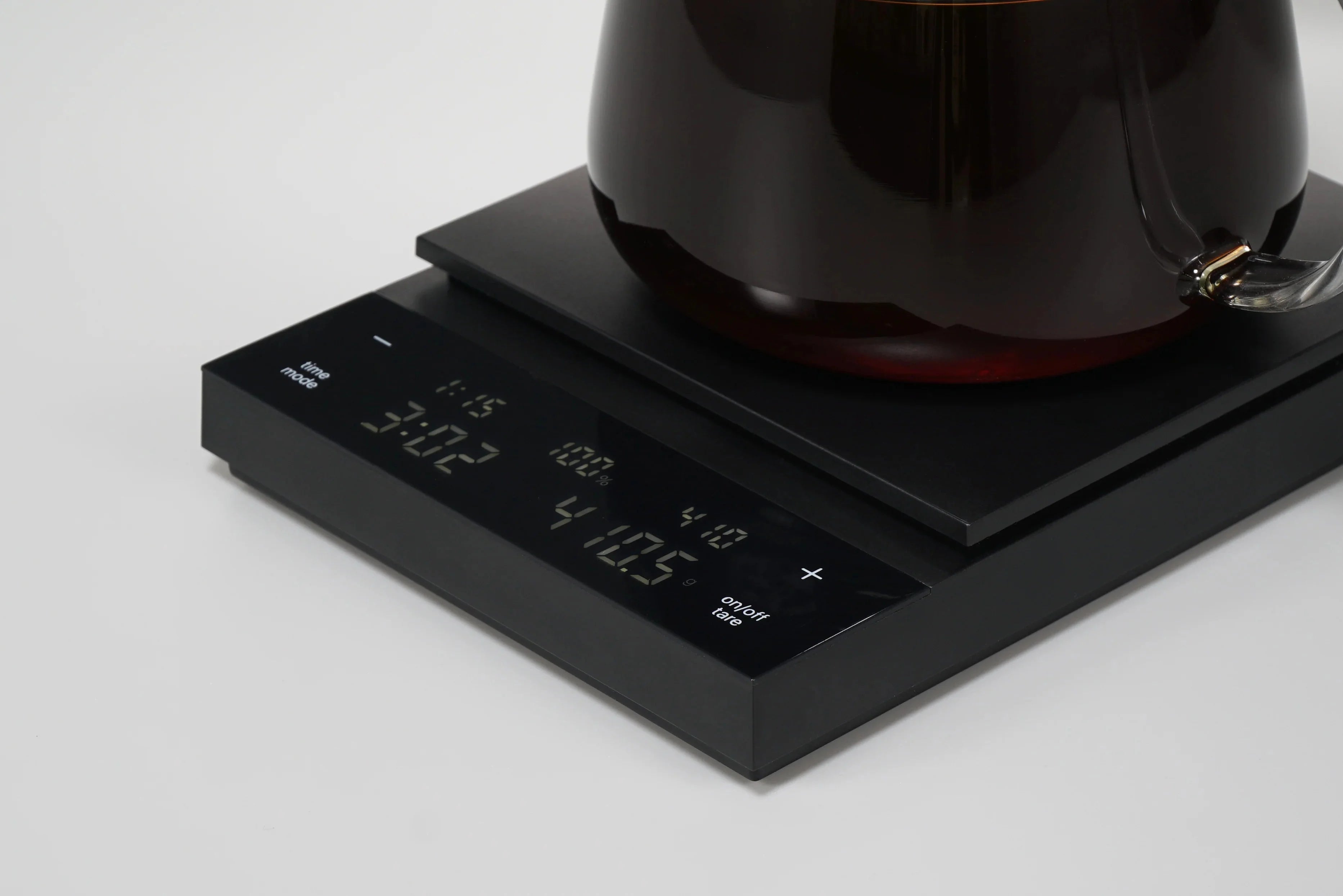 Polaris scale display showing brew weight, time, ratio and percentage